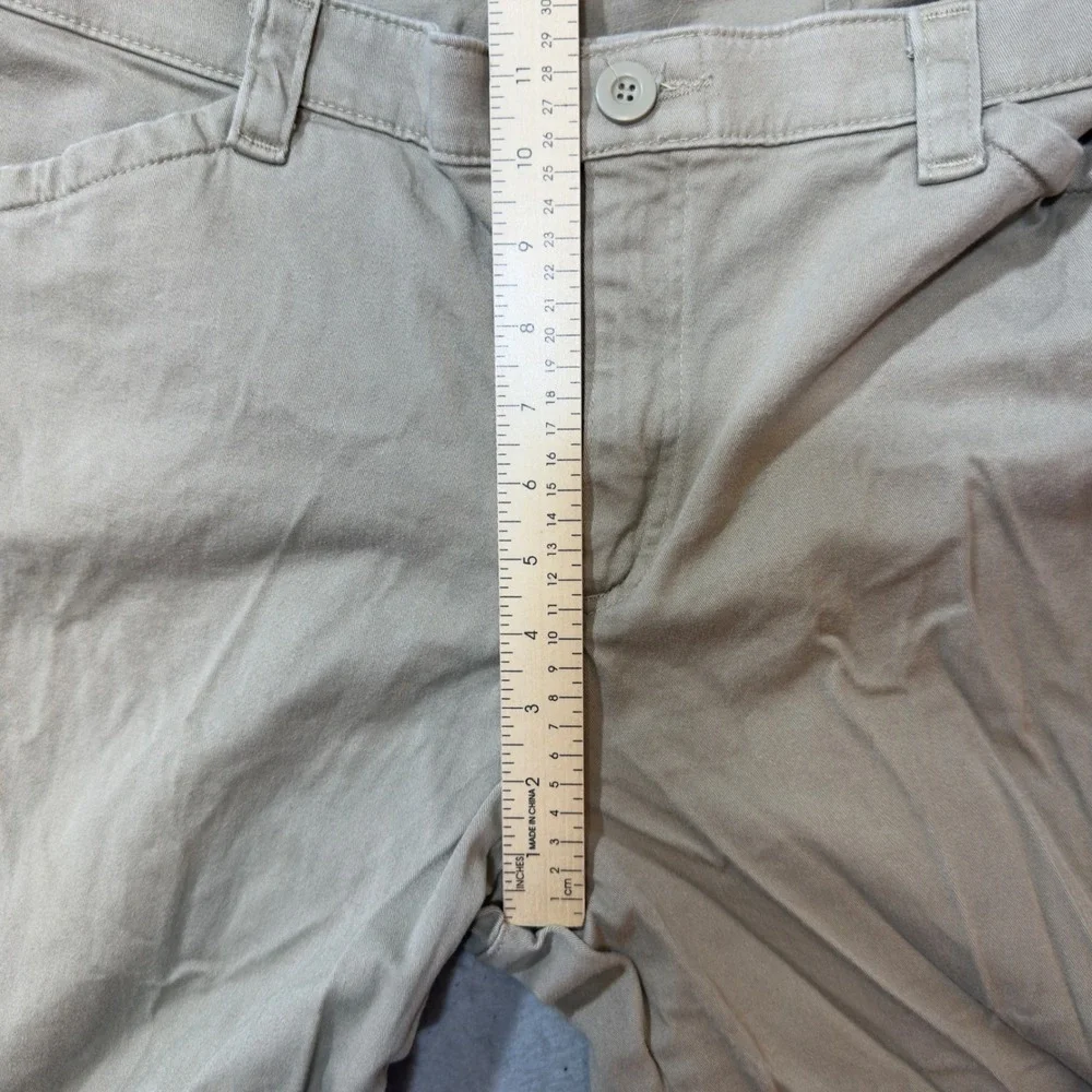 Lee Womens Comfort Waistband Khaki Tan Stretch Straight Leg Pants Size 14 Medium - Picture 6 of 11